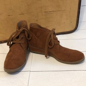 Franco Sarto Chestnut Suede Like Ankle Bootie